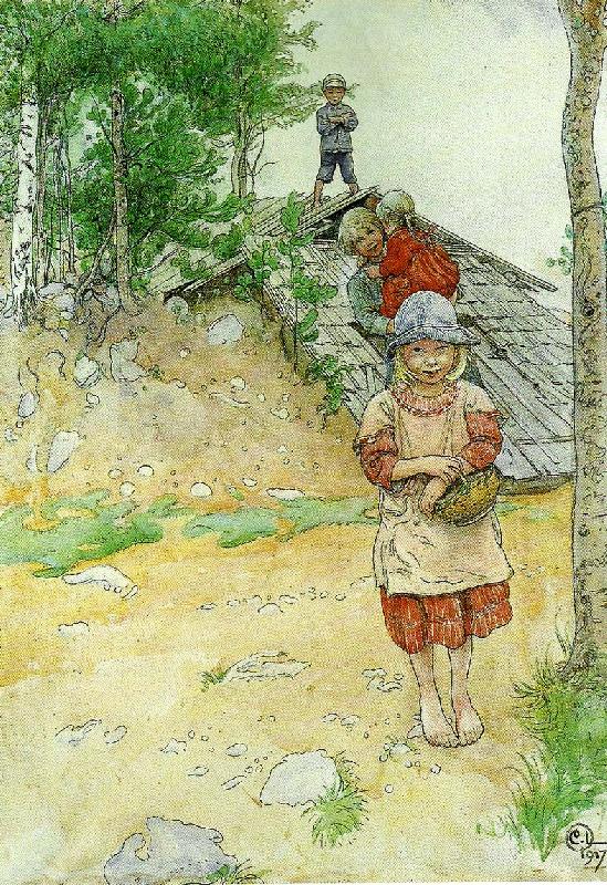 Carl Larsson vid kallaren Sweden oil painting art